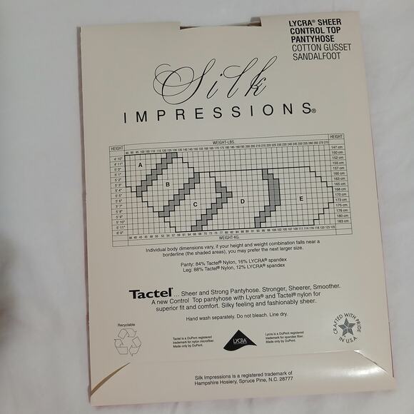 Box of 4 NEW Silk Impressions Sunkissed  sz C Lycra Sheer Control Top Pantyhose - Picture 3 of 4